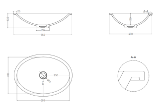 Встраиваемая раковина Salini Marea 11 S-Stone 1802211M 55см белый матовый